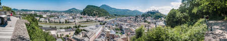 Salzburg skyline as seen from the Monchsberg viewpoint, Austriaのeditorial素材
