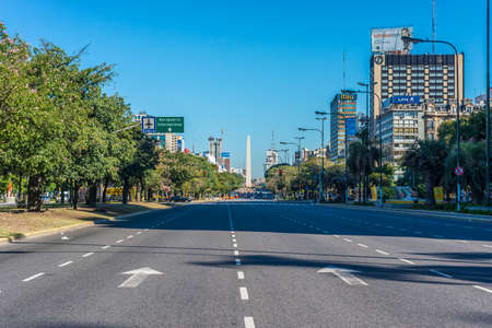 BUENOS AIRES, ARGENTINA - APR 09: The Obelisk (El Obelisco), the most recognized landmark in the capital on Apr 09, 2013 in Buenos Aires, Argentina.のeditorial素材