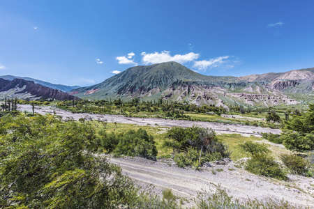 La Cienaga area on Tumbaya, near Purmamarca on the colourful valley of Quebrada de Humahuaca in Jujuy Province, northern Argentina.の写真素材