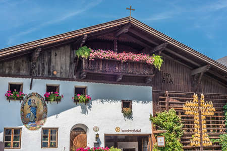 Architectural details in the village of Igls near Innsbruck, Austria.のeditorial素材