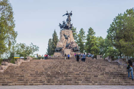 Monument to the Army of the Andes at the top of the Cerro de la Gloria at the General San Martín Park, inaugurated on February 12, 1914, anniversary of the Battle of Chacabuco in Mendoza, Argentina.のeditorial素材