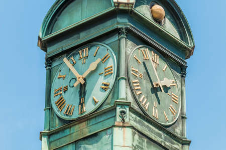 New Town Hall building (Neues Rathaus) clock tower in Esslingen am Neckar near Stuttgart, Germany