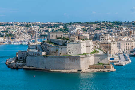 Fort Saint Angelo in Vittoriosa (Birgu), Malta, as seen from Valletta.のeditorial素材