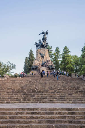 Monument to the Army of the Andes at the top of the Cerro de la Gloria at the General San Martín Park, inaugurated on February 12, 1914, anniversary of the Battle of Chacabuco in Mendoza, Argentina.のeditorial素材