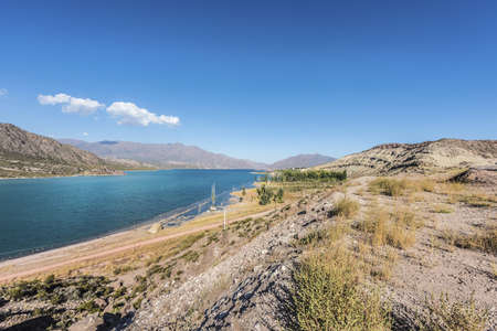 Potrerillos reservoir at LujÃ¡n de Cuyo Department in Mendoza, Argentinaの写真素材