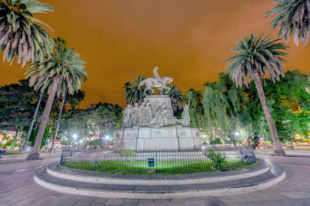 Juan Antonio de Arenales Monument on 9 de Julio Square in Salta, Argentinaの写真素材