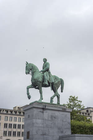 The Kunstberg or Mont des Arts (Mount of the arts) gardens as seen from the elevated vantage point,...