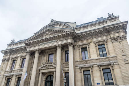 The Bourse de Bruxelles or Beurs van Brussel (Brussels Stock Exchange), Belgium.