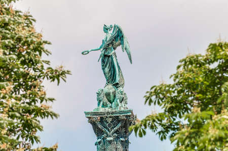 Jubilee Column (Jubilaumssaule) at Castle Square (Schlossplatz), the main square in Stuttgart, Germanyのeditorial素材