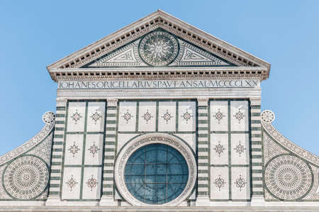 Santa Maria Novella church facade by Leon Battista Alberti located in Florence, Italyの写真素材