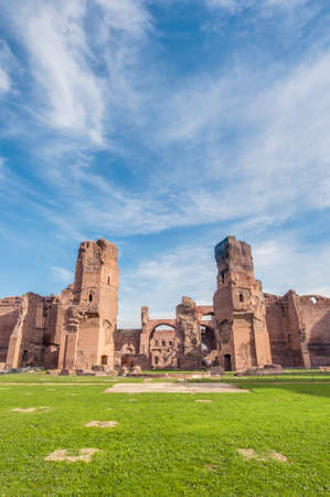 The Baths of Caracalla (Terme di Caracalla) were the second largest Roman public baths, or thermae, built in Rome, Italyの写真素材