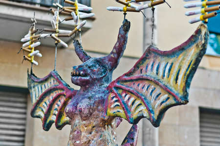 VILANOVA I LA GELTRU, SPAIN - AUG 04: Ball de Diables Group on Cercavila performance within the Festa Major celebrations Aug 04, 2011 in Vilanova i la Geltru, Spain.のeditorial素材