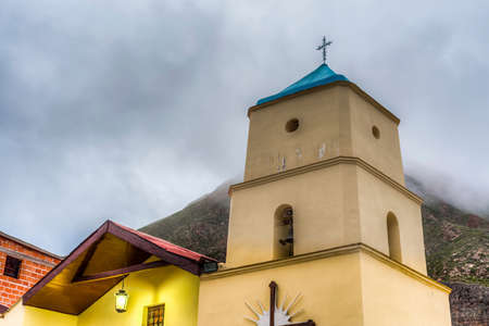 Church in Iruya, a small town in northwestern Argentina, located in the altiplano region along the Iruya River in the Salta Province of northwestern Argentina.の写真素材