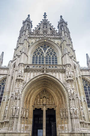 The Notre-Dame du Sablon (Onze-Lieve-Vrouw ten Zavel) in Brussels, Belgiumのeditorial素材
