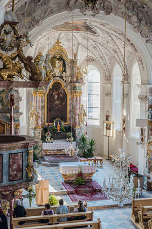 Parish Church of Saint Margaret (Pfarrkirche Heilige Margareta) in Oberperfuss, Austria.のeditorial素材