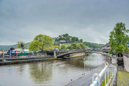 The Citadel or Castle of Namur, a fortress in the city of Namur, at the confluence of the Sambre and Meuse rivers in Belgiumのeditorial素材