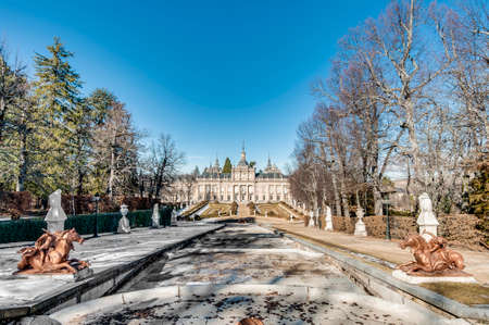 Royal Palace at La Granja de San Ildefonso Gardens, Spainのeditorial素材