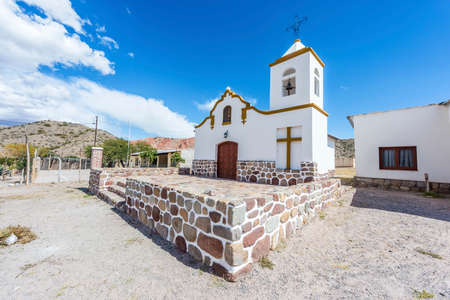 Perpetuo Socorro Church in Payogastilla along famous Route 40 in its section through the northern province of Salta, Argentina.の写真素材