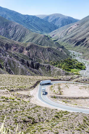 Puerta de Lipan area on Tumbaya, near Purmamarca on the colourful valley of Quebrada de Humahuaca in Jujuy Province, northern Argentina.の写真素材