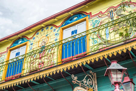 Colorful houses at Caminito street in La Boca, Buenos Aires, Argentinaの写真素材