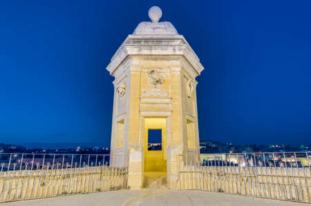 Fort Saint Michael gardjola (watch tower) in Senglea, Maltaの写真素材