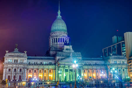 The Congress of the Argentine Nation (Spanish: Congreso de la Nacion Argentina), the legislative branch of the government of Argentina in Buenos Aires.のeditorial素材