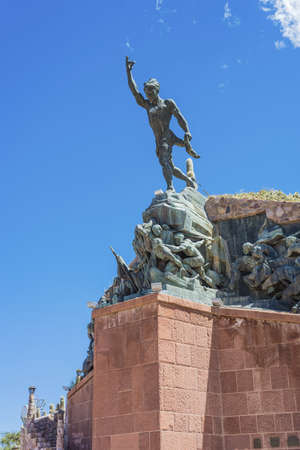 Monument to the Independence Heroes (Monumento a los Heroes de la Independencia)  in Humahuaca, located north of Tilcara and Purmamarca, in the colourful valley of Quebrada de Humahuaca in Jujuy Province, northern Argentina.のeditorial素材