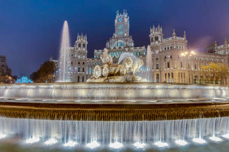 Cibeles Fountain located downtown Madrid, Spainのeditorial素材