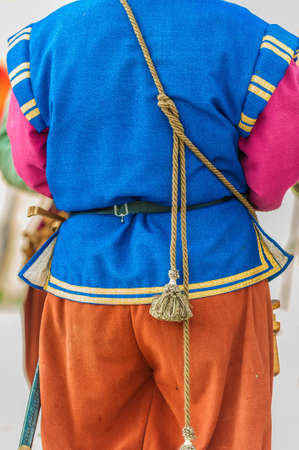 BIRGU - NOV 04: In Guardia re-enactment portraying the inspection of the fort and its garrison by the Grand Bailiff of the Order of the Knights of St. John on November 04, 2012 in Birgu, Malta.のeditorial素材