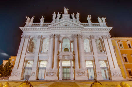 The Papal Archbasilica of St. John Lateran (Arcibasilica Papale di San Giovanni in Laterano), the official ecclesiastical seat of the Bishop of Rome, who is the Pope.のeditorial素材