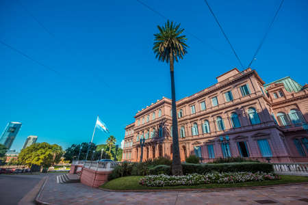 Casa Rosada building facade located at Mayo square in Buenos Aires, Argentina.のeditorial素材