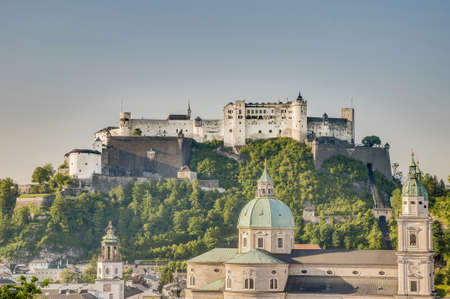 Hohensalzburg Castle (Festung Hohensalzburg) literally "High Salzburg Fortress" at Salzburg, Austriaのeditorial素材