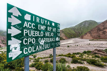 Route 13 on it's way to Iruya, a small town in northwestern Argentina, located in the altiplano region along the Iruya River in the Salta Province of northwestern Argentina.の写真素材