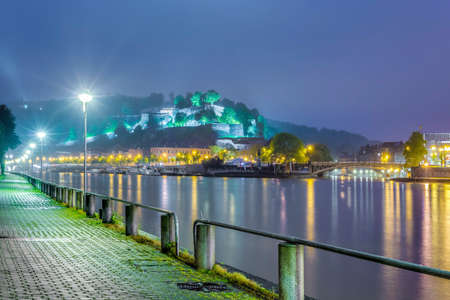 Meuse River passing through Namur, Belgiumの写真素材