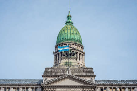 The Congress of the Argentine Nation (Spanish: Congreso de la Nacion Argentina), the legislative branch of the government of Argentina in Buenos Aires.の写真素材