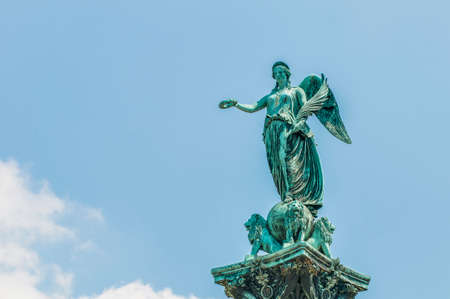 Jubilee Column (Jubilaumssaule) at Castle Square (Schlossplatz), the main square in Stuttgart, Germanyの写真素材
