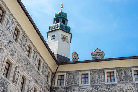Ambras Castle (Schloss Ambras) a Renaissance sixteenth century castle and palace located in the hills above Innsbruck, Austria.のeditorial素材