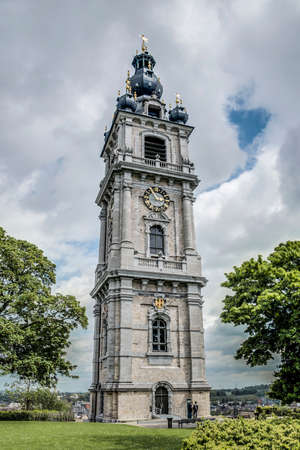 Belfry of Mons, one of Belfries of Belgium and France, a group of 56 historical buildings in the capital of the Wallonian province of Hainaut in Belgium.の写真素材