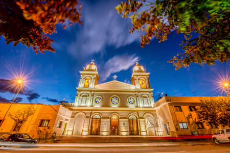 Del Rosario church in Cafayate city in Salta province, northern Argentina.の写真素材