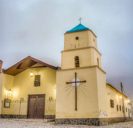 Church in Iruya, a small town in northwestern Argentina, located in the altiplano region along the Iruya River in the Salta Province of northwestern Argentina.の写真素材