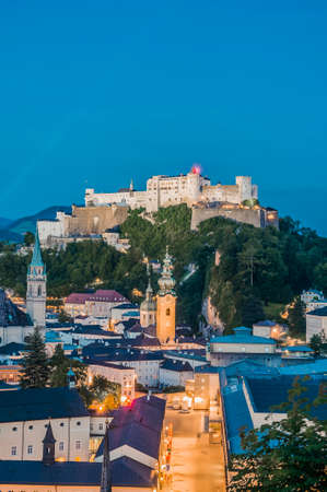 Hohensalzburg Castle (Festung Hohensalzburg) literally "High Salzburg Fortress" at Salzburg, Austriaのeditorial素材