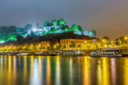 The Citadel or Castle of Namur, a fortress in the city of Namur, at the confluence of the Sambre and Meuse rivers in Belgiumのeditorial素材