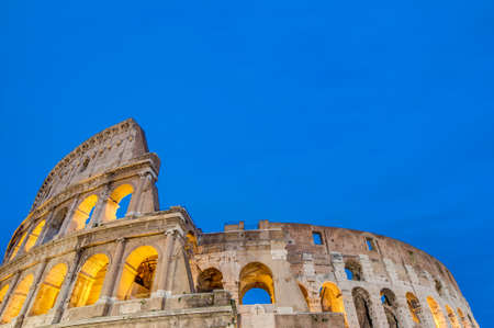The Colosseum, or the Coliseum, originally the Amphitheatrum Flavium, an elliptical amphitheatre in Rome, Italyの写真素材