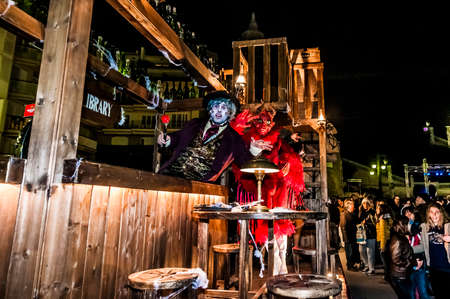 SITGES, ES - FEBRUARY 07:  Sitges Carnival's Carnestoltes arrival celebration February 07, 2013 in Sitges, ES.のeditorial素材