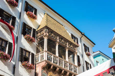 The Goldenes Dachl (Golden Roof), completed in 1500 with 2,738 fire-gilded copper tiles for Emperor...