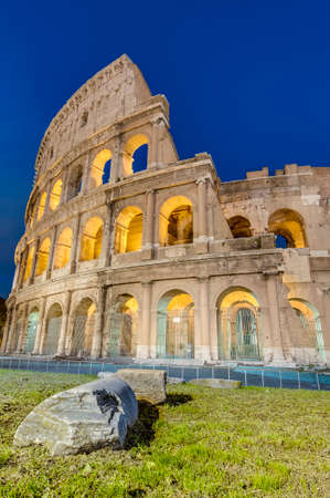 The Colosseum, or the Coliseum, originally the Amphitheatrum Flavium, an elliptical amphitheatre in...