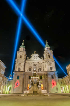 The Salzburg Cathedral (Salzburger Dom) is a 17th century baroque cathedral dedicated to Saint Rupert at Salzburg, Austriaの写真素材