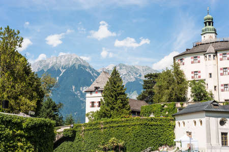 Ambras Castle (Schloss Ambras) a Renaissance sixteenth century castle and palace located in the hills above Innsbruck, Austria.のeditorial素材
