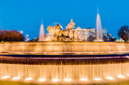 Cibeles Fountain located downtown Madrid, Spainの写真素材