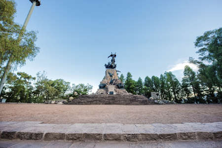 Monument to the Army of the Andes at the top of the Cerro de la Gloria at the General San Martin Park, inaugurated on February 12, 1914, anniversary of the Battle of Chacabuco in Mendoza, Argentina.のeditorial素材